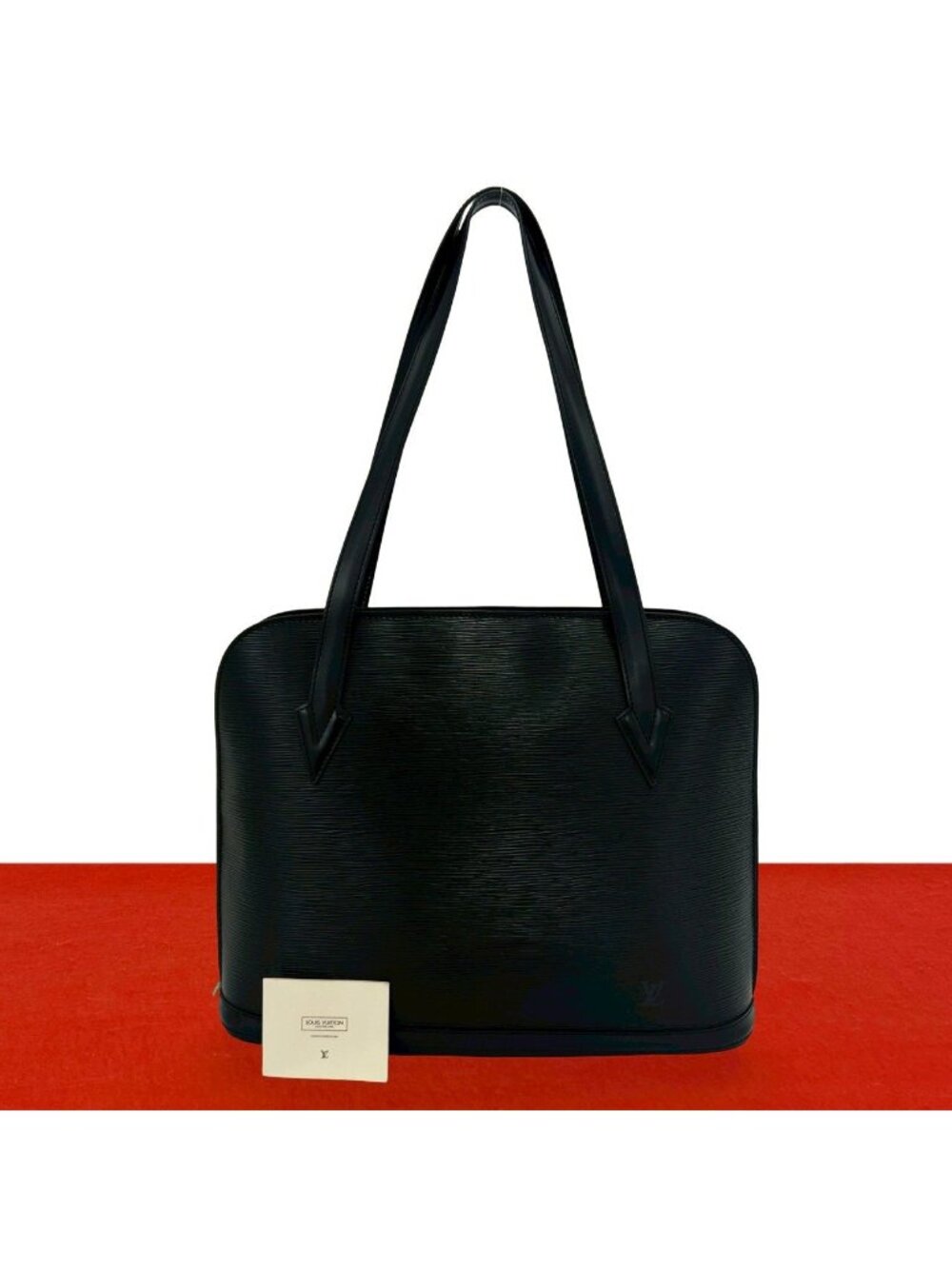 Louis Vuitton Vintage Lussac Epi Leather Tote Shoulder Bag Noir
